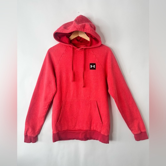Under Armour mens red rival fleece hoodie sweatshirt pullover small UA loose - Picture 1 of 9